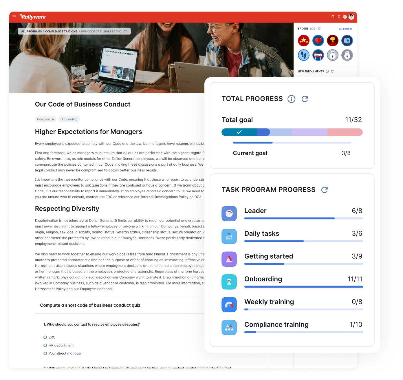 With Rallyware, retail companies can...