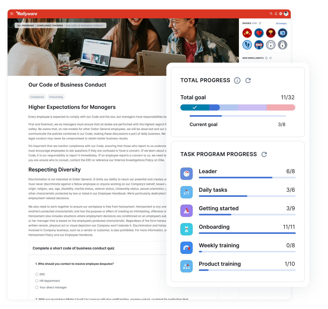 With Rallyware, retail companies can...