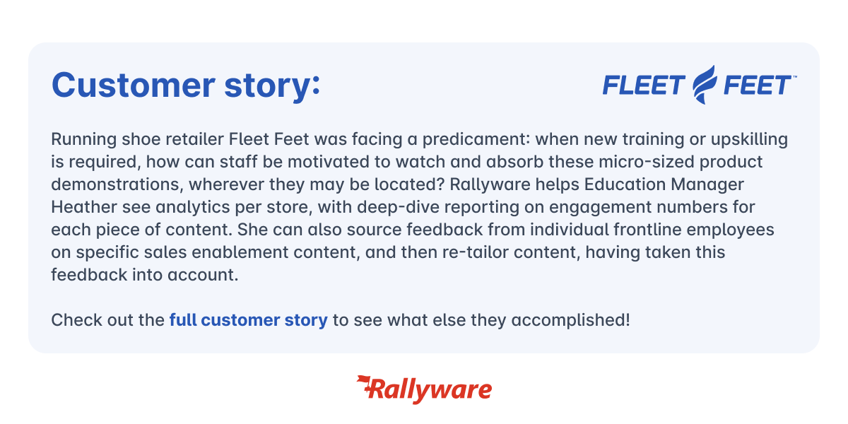 Fleet Feet customer story about upskilling and reskilling 