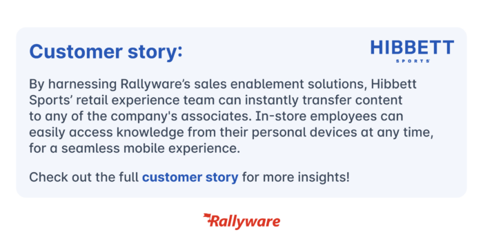 Rallyware customer story about Hibbett Sports and how they boosted their employee experience 